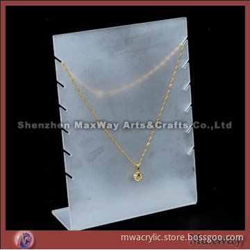 Angled dull polish acrylic necklace holder